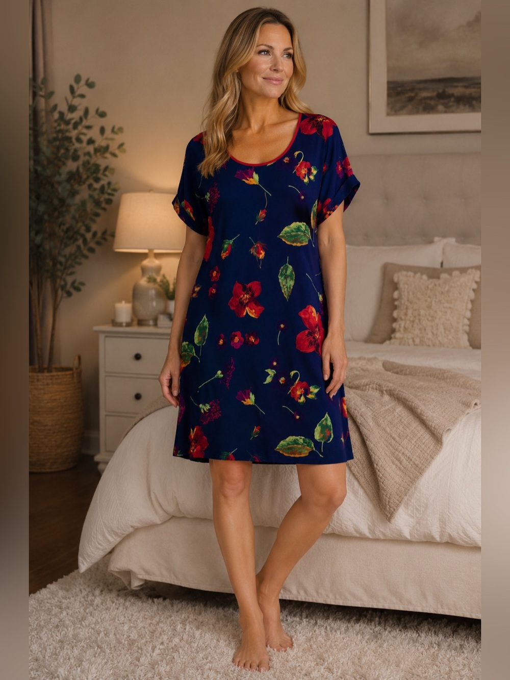 NATORIOUS JOSIE NATORI VINTAGE NIGHTGOWN GOWN SLEEP SHIRT SZ M